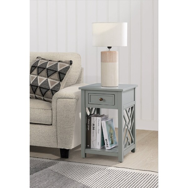 Alaterre Furniture 15.75 W, 15.75 L, 23.75 H, Pine with Composite Wood, Gray ANCT0140 - main